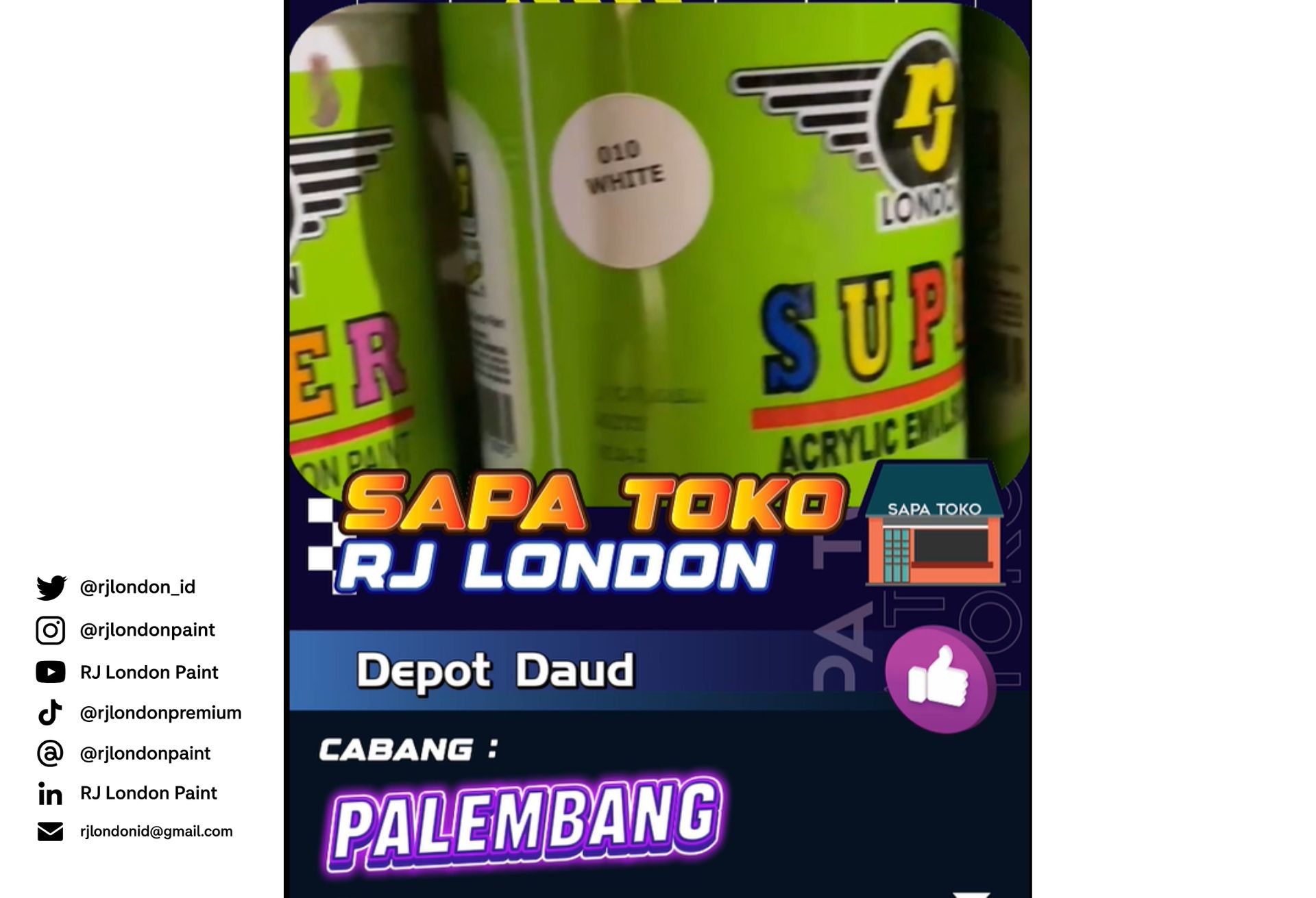 Sapa Toko Cabang Palembang Depot Daud: Cerita Kolaborasi Lama Bersama RJ London